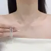 Collar de Borlas de Diamantes Rosados Brillantes Estilo Palacio Retro Europeo y Americano Cadena Versátil para Clavícula Accesorio de Vestido de Noche de Lujo Ligero para Mujer