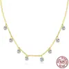 Collar de Plata de Ley S925 Zirconia Ultra Brillante para Mujer Lujo Ligero Versátil Cadena de Clavícula Fresca Simple Elegante Joyería de Zirconia