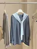 Suéter de Punto Holgado Casual y Chal de Dos Piezas para Mujer, Diseño a Rayas con Bloques de Color y Cuello Redondo Estilo Japonés y Coreano, Nuevo Modelo Otoño 2025