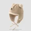 Gorra de aviador piloto de invierno para niños mayores, a prueba de viento para exteriores, otoño e invierno, protección para las orejas con forro polar, cálida para niñas