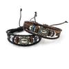 Pulseira Étnica Coreana Multicamadas Tecida com Contas Pulseira de Couro Joia de Casal Pulseira de Couro de Vaca Fornecimento de Barraca