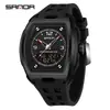 Reloj Deportivo Trendy Sanda para Estudiantes, Reloj de Pulsera Multifuncional con Cuenta Regresiva y Snooze, Reloj Electrónico Popular Resistente al Agua Luminoso en Forma de Barril