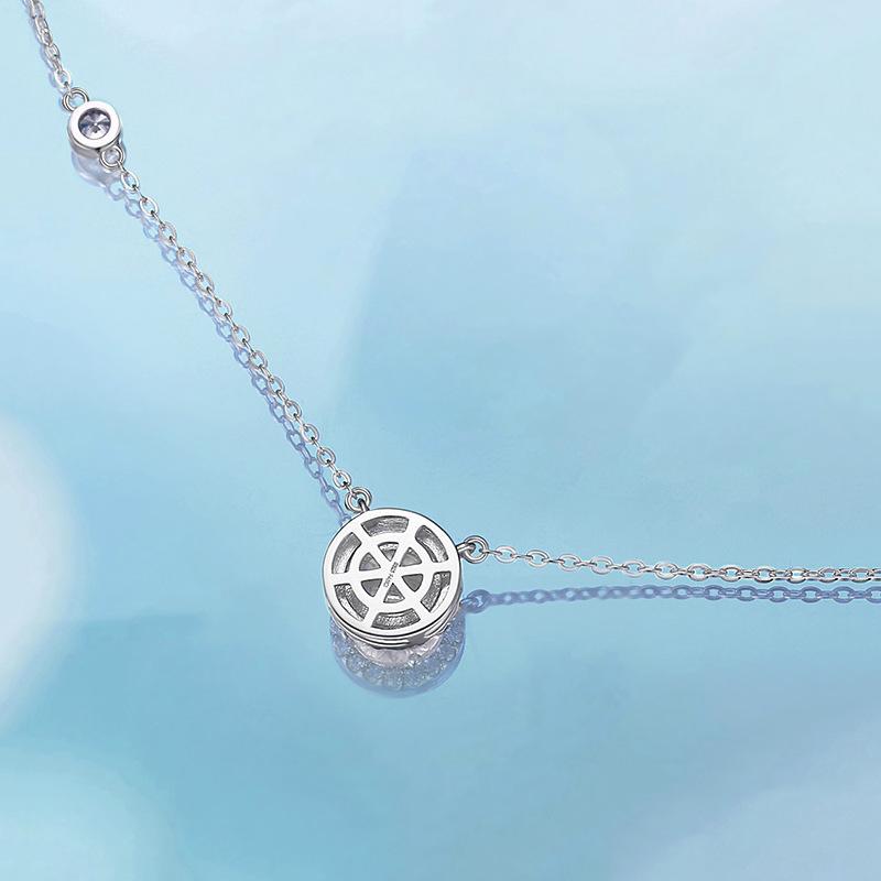 智贝详情图_13一克拉圆包星点项链女仿真莫桑石锁骨链直播货源