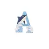 Patche Bordado Letra 26 Baleia Novo Desenho Animado Transfronteiriço Onda Azul e Branca Adesivo Termocolante Patche Decorativo Patche para Roupa