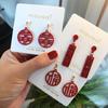Pendientes Fuxi de estilo chino para mujer, con aguja de plata S925, nuevos pendientes festivos de flores rojas para bodas, pendientes dulces.