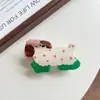 Pinza para el pelo de cachorro de dibujos animados linda Pinza para el pelo de ácido acético con sentido avanzado Diseño de nicho Nuevo 2025 Pinza de tiburón simple