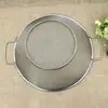 Estoque de fábrica aço inoxidável binaural cesta redonda cesta de frutas cesta de lavar cesta de arroz cesta de enrolar binaural cesta de escorrer