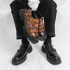 Zapatos Mocasines de Cuero Brillante para Hombre de Gran Tamaño con Hebilla Doble para Otoño Nuevo Transfronterizo 38-46 Zapatos de Cuero de Tacón Grueso Suela Gruesa Zapatos de Cuero que Aumentan la Estatura