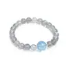 Pulsera de Piedra Lunar Aguamarina Flor de Melocotón Ladrillo Cuentas de Transferencia Pulsera de Nicho Lujo Ligero Estilo Extremadamente Simple Pulsera de Luz de Luna Gris Agua Fina