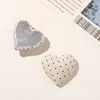 Ins estilo coreano tela de algodón lunares forma de corazón corazón de amor botón bolsa botón clip para el pelo diy accesorios para ropa sombrero