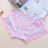 Xiaotianer popular flor bicolor ropa interior de encaje de talle bajo calzones cómodos transpirables de modal para mujer multitalle