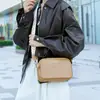 Bolsa de Cuero Genuino para Mujer de Comercio Exterior Transfronterizo con Correa Ancha para el Hombro, Nuevo Estilo Simple de Moda, Bolso Cruzado de Hombro Único, Bolso Cuadrado Pequeño de Piel de Vaca de Primera Capa