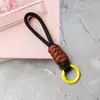 Llavero para llaves de coche de cuerda de algodón tejido a mano, cadena para bolso de teléfono móvil, colgante, bolsa para taza de vacío, cordón multifuncional anti-pérdida