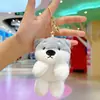 Lindo Bufanda Azul Marino Pato Peluche Colgante Llavero Decoración para Bolso de Pareja Muñeca Juguete Pequeño Juguete de Peluche