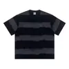 Camiseta Rayada Vintage de Manga Corta para Hombre, Nuevo Estilo Retro Americano Verano 2025 Marca de Tendencia Resistente Camiseta Holgada de Media Manga