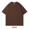Camiseta Masculina de Manga Curta 300g Algodão Puro Pesado, Camiseta Gola Redonda Marca Moderna Fio Duplo, Camiseta Masculina Branca de Anúncio Cultural com Estampa de Logo