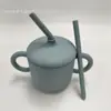 Com alça binaural tipo pétala aberta copo de silicone para lanches caixa de lanches para bebê copo criativo para beber pronta entrega