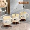 Taza Linda para Enjuague Bucal, Dormitorio de Estudiantes, Taza para Cepillarse los Dientes de Ojos Grandes, Cepillo de Dientes para Parejas, Cepillo de Dientes, Taza para Cepillarse los Dientes Infantil, Artículos de Tocador