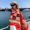 Chal delgado de verano caliente con patrón de flores multicolor Protección solar Bufanda máscara chal Ropa de protección solar de verano para mujer Venta al por mayor