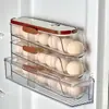Caja de Almacenamiento de Huevos de Tres Capas, Nueva Caja de Conservación para Refrigerador de Cocina, Bandeja de Huevos Transparente Grande Multicapa, Caja de Huevos Tipo Cajón