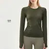 Top de Yoga Manga Longa Respirável Alta Elasticidade Esportivo Roupa Fitness Pilates Roupas de Yoga Outono Top de Outono Feminino Novo