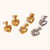 Pendientes de estrella de cinco puntas con diseño de amor, grandes y pequeños, chapados en oro de 18 quilates, de acero inoxidable, ligeros y de lujo, de gran venta transfronteriza entre Europa y América.
