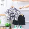 Ropa de Bebé Verano Camisa de Hojas para Niños Pantalones Cortos de Manga Corta Traje Elegante de Abrigo Ropa de Verano para Niños de un Año