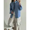 Camisa Retro Japonesa de Manga Larga con Corbata Extraíble para Hombres y Mujeres Primavera y Otoño de Gama Alta Holgada Casual Camisa Chaqueta para Superponer
