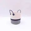 Fábrica por atacado azul e branco listrado cruz-cor experiência de exportação nova corda de algodão roupas sujas cesta de armazenamento de comércio exterior supermercado