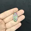 Collar de Cobre con Colgante de Piedra Semipreciosa de Cristal Natural 15*30mm Borde Ovalado Envuelto Forma de Medio Huevo Joyería al por Mayor