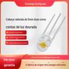 Fornecer 5mm bicolor amarelo dourado contas de luz LED de três pinos alto brilho f5 cabeça redonda inserção reta transparente para carro LED contas de lâmpada chapéu de palha