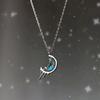Collar de cristal de luna brillante, estilo fresco y frío, temperamento 2023, nueva moda femenina, cadena de clavícula ins simple para mujer