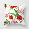 Funda de Almohada Creativa de Dibujos Animados de Cuero de Melocotón con Flamenco Pintado a Mano para Sofá de Casa
