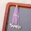 Franja de contas de arroz tecida à mão Acessórios de brocado Song DIY estilo antigo Pingente de cintura Hanfu cheongsam Broche Decoração para pendurar
