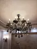 Candelabro de estilo europeo lámpara de cristal creativa negro gris sala de estar comedor retro simple estudio iluminación posmoderna dormitorio