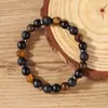 Pedra Natural Pedra Vulcânica Pedra Olho de Tigre Riqueza Prosperidade Pulseira da Sorte Esportes Feriado Dia dos Pais Pulseira Masculina Business