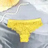 Calcinha de Renda para Mulheres, Cintura Baixa, Cós Largo, Sexy, Leve, Respirável, Fio Dental Semitransparente, Fundo 100% Algodão, Secagem Rápida