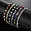 Europa e Estados Unidos cor popular zircônia garra corrente pulseira feminina diamante completo corrente tênis Amazon grego explosões temu atacado