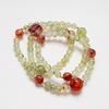 [Azul Oceano Sem Alma] Pulseira de Cristal Vermelho Natural com Cola Vermelha para Mulheres Clareamento Versátil Pulseira de Pedra de Uva Atacado