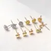 Brincos de Pérola Estrela Camélia com Argola Pendurada em Ouro Maciço 18K Ouro Branco Revestido de Cobre Preserva Cor Versátil DIY