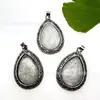 Exclusivo para ventas transfronterizas: Collar con colgante de gota de agua de piedra natural vintage desgastada, accesorio de joyería de comercio exterior
