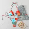 Traje de baño de dos piezas estilo europeo y americano, Bikini sexy sin espalda con amarre, Traje de baño para aguas termales de Amazon transfronterizo