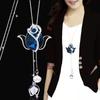 Cadena de suéter larga cruzada espejo para mujer, collar largo de tulipán, accesorios colgantes para ropa de temperamento, fabricantes venden