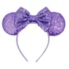 Faixa de Cabeça Cabeça do Mickey Transfronteiriça com Laço de Lantejoula Vermelha Orelhas do Mickey Cor Sólida Acessórios de Cabelo Prontos para o Parque para Brincar