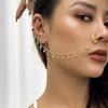Joyería Transfronteriza Europea y Americana, Joyería Piercing de Estilo Punk Dulce y Cool, Aretes de Cadena con Borla de Mariposa de Perla de Imitación y Clips para la Nariz para Mujer