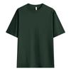 Camiseta de algodón pesado de 240 g de triple aguja, talla europea, doble hilo, hombro caído pequeño, corte holgado, cuello redondo, camiseta transfronteriza europea y americana, logotipo para hombre