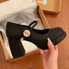 Zapatos de tacón alto estilo Mary Jane francés para mujer, Nuevo modelo Primavera 2025, Tacón grueso, Cómodos, Boca poco profunda, Zapatos de plataforma impermeables para combinar con faldas