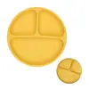 Plato de Silicona para Comida de Bebé con Ventosa Reforzada, Bol de Silicona con Tapa, Vajilla de Silicona Dividida con Cara Sonriente para Alimentación