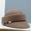Otoño e invierno nuevo de Hua Qiao moda de invierno sombrero de cúpula para equitación combinable gorra con visera de moda sombrero de lana para mujer
