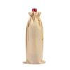 Bolsa de vino de lino sintético compuesto con cordón, bolsa para botella de vino, set de bolsas de vino de lino navideño al por mayor con LOGO impreso
